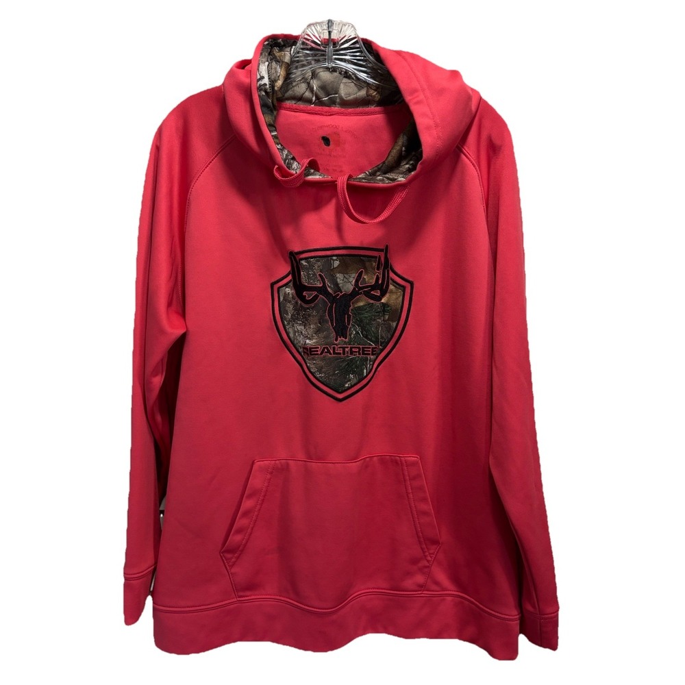 Realtree Pullover Long Sleeve Hoodie Size L/XL Logo Graphic Camo Hunting